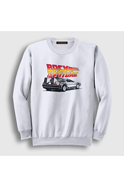 Presmono Unisex White Delorean Film Back To The Future Sweatshirt243103tt