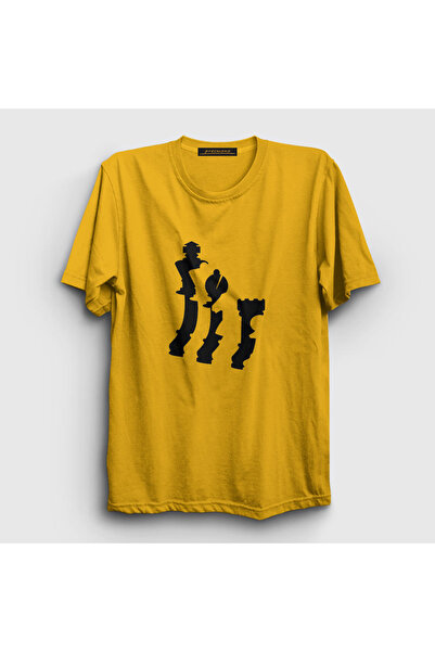 Presmono Unisex žuti šahovski figure T-shirt 337670tt