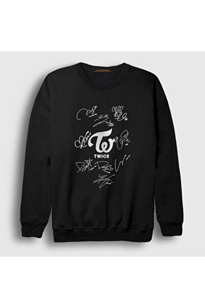 Presmono Unisex crna majica sa K-pop Twice znakovima 281769tt