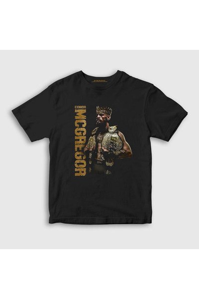 Presmono Unisex Kids Black King Ufc Conor Mcgregor T-shirt311749tt