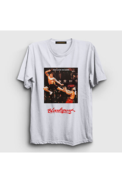 Presmono Unisex Beli Bloodsport V3 Film Žan Klod Van Dam T-shirt 259270tt