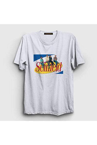 Presmono Unisex beli Seinfeld T-shirt 208660tt