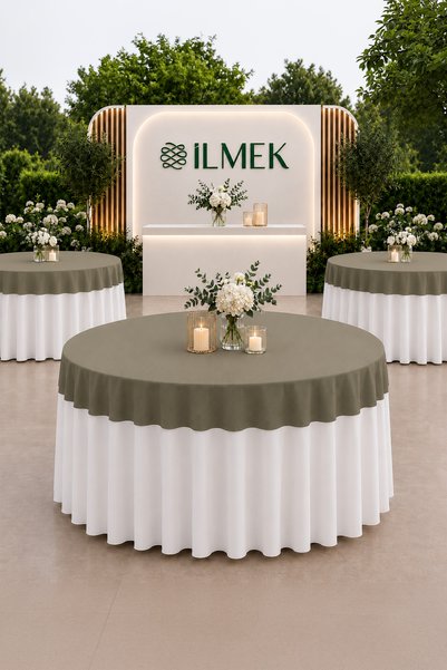 ilmek غطاء طاولة دائري بدون حواف |   مناسب لحفلات الزفاف، والمناسبات، والتنظي...