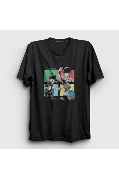 Presmono Unisex Black Humanz Gorillaz T-shirt 54690tt