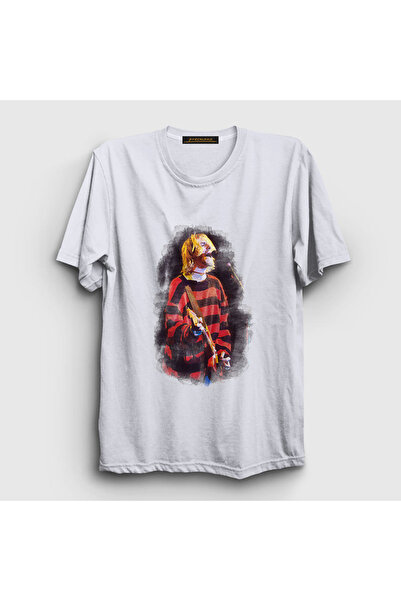 Presmono Unisex bela akvarel Nirvana Kurt Kobejn T-shirt 36031tt