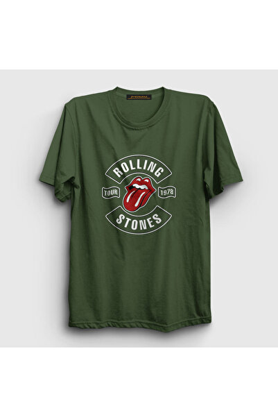 Presmono Tricou unisex Khaki Tour The Rolling Stones118448tt