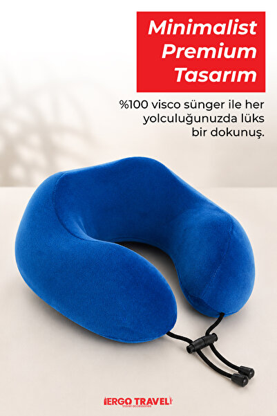 Viscofoam Comfy Ortopedik Seyahat Yastığı Visco Boyun Destekli Seyahat Yastığı - Mavi | Ergo Travel
