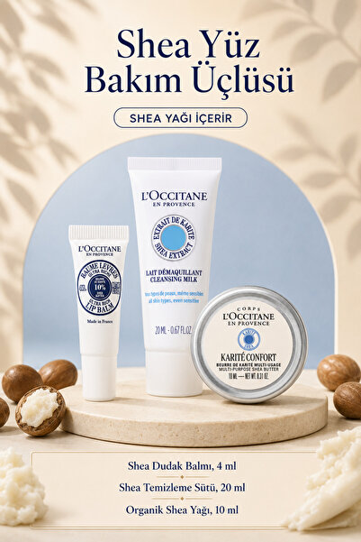L'Occitane Shea Mini Bakım Üçlüsü, Shea Yağı İçeren Nemlendirici, 3'lü Set