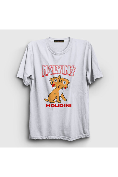 Presmono Unisex White Houdini Melvins T-Shirt 447508Tt