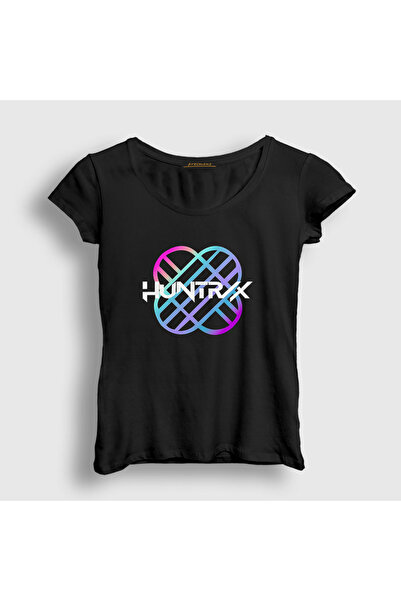 Presmono Women's Black Logo Huntrix K Pop Demon Hunters T-Shirt 572521Tt