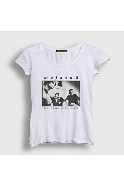 Presmono Women's White Love Songs on the Radio Mojave 3 T-Shirt 578833Tt