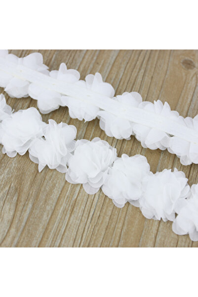 Choice 1 meter WHITE (1 Meter) Chiffon Lace Fabric Webbing Decoration Flower ...