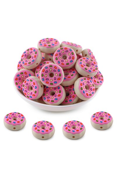 Choice7 6pcs pink Sunrony New 6Pcs Donut Fruits Cake Silicone Focal Beads DIY...