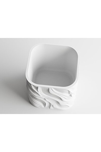 Sani Ghiveci decorativ Sani, Zephyra, mic 68 x 68 x 65 mm, Alb Mat