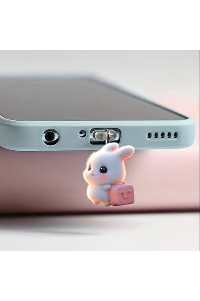 Choice1 type c Travel Rabbit Dust Plug Cute 2D Phone Charge Port Plug For iPh...