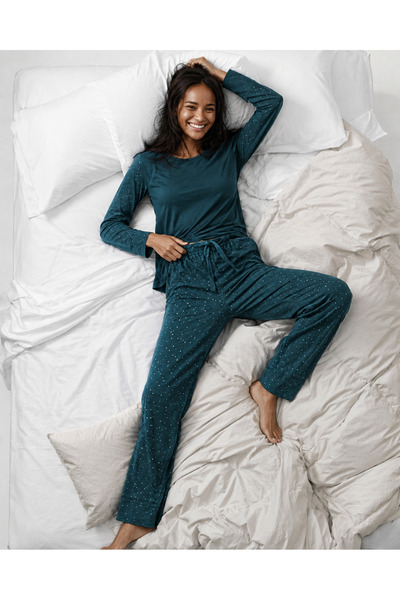 ŞERİCE Women's Milan Soft Fabric Pajama Bottoms
