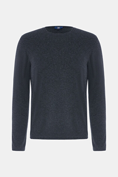 W Collection LACİVERT BİSİKLET YAKA UZUN KOLLU SWEATSHIRT