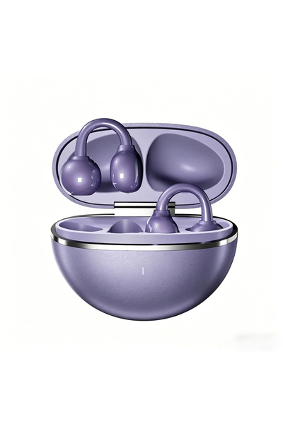 Choice1 Purple Clip Style Open Ear Wireless Earphones Smart Touch Control ENC...