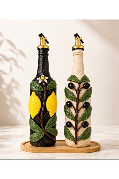 Rembox Yağdanlık Seti 2’li 750 ml Akdeniz Rüzgârı | El Yapımı Zeytin & Limon ...