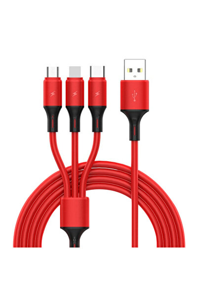 Choice 05 3 In 1 Silica gel USB Cable MFi Certified Data Cord For Iphone Mult...