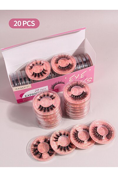 Choice1 MIX 7613-3 MAGEFY 20 Pairs False Eyelashes Mixed Style Curling Natura...