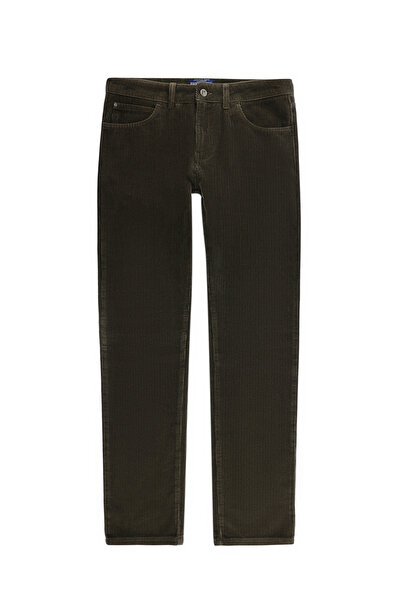 Abdullah Kiğılı Regular Fit Standard Cut Cotton Velvet Trousers