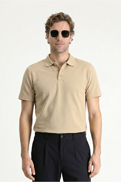 Kiğılı Polo Yaka Regular Fit Nakışlı Pamuklu Tişört