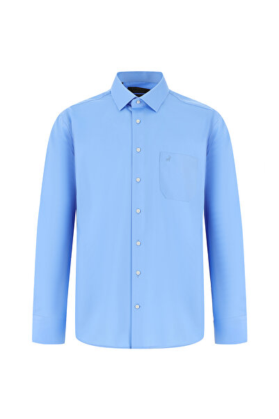 Kiğılı Long Sleeve Classic Pocket Non Iron Satin Cotton Shirt