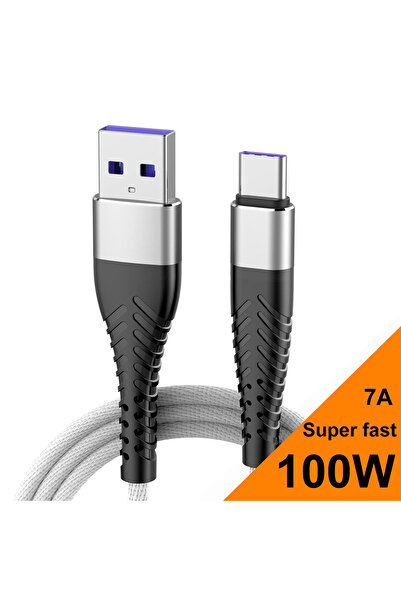 Choice 3M White 100W 7A 0.25M 1M 2M 3M Weaving Data Cable Type C Fast Chargin...
