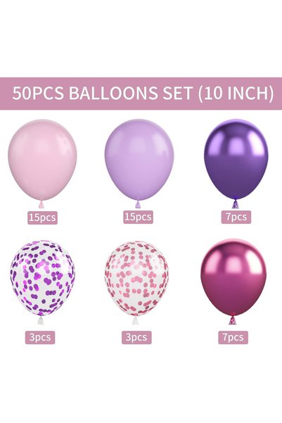 Choice Other BL50225-50Pcs 50Pcs Pink and Purple Balloons 10 Inch Purple Pink...
