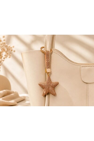 Kumru Studio Yıldız Taşlı Luxury Çanta Charmı – Gold Kristal Bag Charm