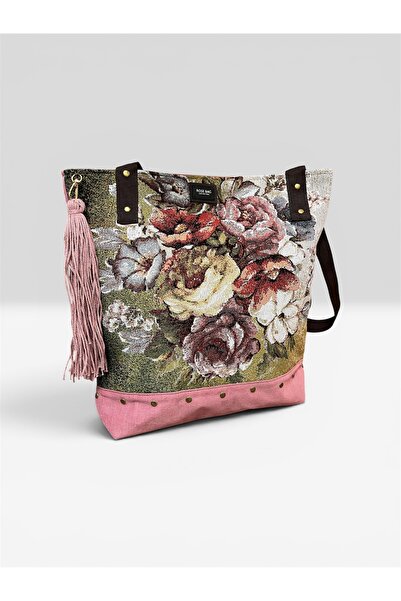 GÜLHOBİTASARIM Woven Fabric Bag with Panel Model Figure
