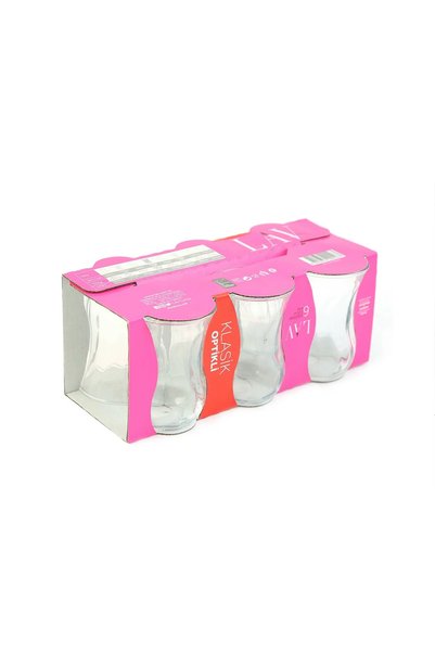 LAV Opt Premium Turkish Tea Glass Set (115cc / 3.75 oz, 6-Piece, Clear)