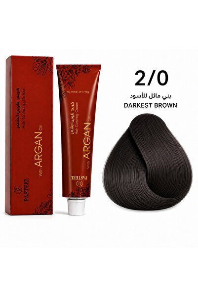pasteel Italian Hair Formula with Argan Oil, 2/0 Brownish Black 100ml. from B...