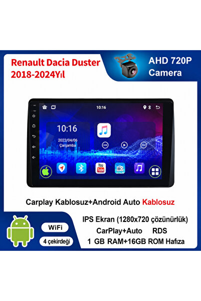 Conico Dacia Duster 2018-2024 Yıl uyumlu 1GB Ram 16GB Rom Hafıza Android Kabl...