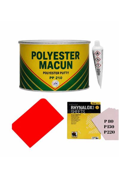 Politek Çelik Macun Seti; 500gr Çelik Macunu+Zımpara+Macun Çekme Aparatı