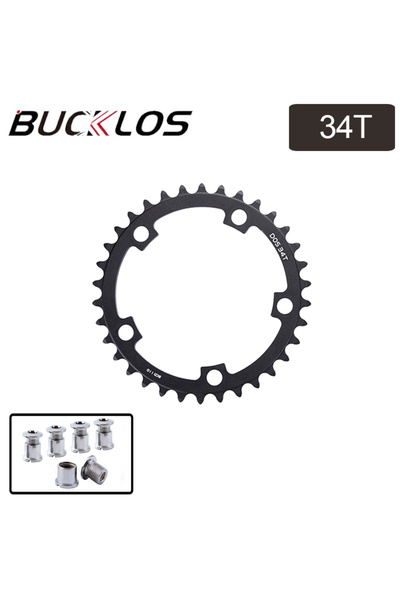 BUCKLOS طقم جنزير دراجة هوائية 34T 110BCD، جنزير دراجة طريق 50-34T 52-36T 53-...