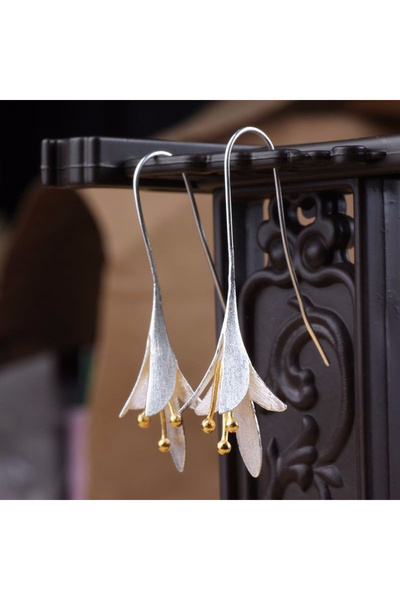 Choice E602 Huitan Creative Two Tone Flower Shaped Women's Earrings Hip Hop P...