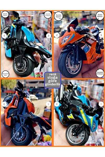 OYUNCAKSAHİLİ Honda Cbr Rr Tarzı Yarış Motoru Oyuncak Motorsiklet Metal Plst Model Çekbırak Oyuncak Koleksiyon Motosiklet Trncu