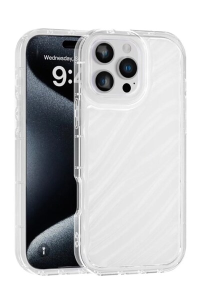 Vissona iPhone 16 Pro Kılıf – Kabartmalı Parlak Desenli Darbe Emici Silikon T...