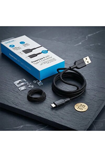 Primo Plus كابل شحن PowerLine II من USB إلى Type-C - 3 أقدام/1 متر - سريع للغ...