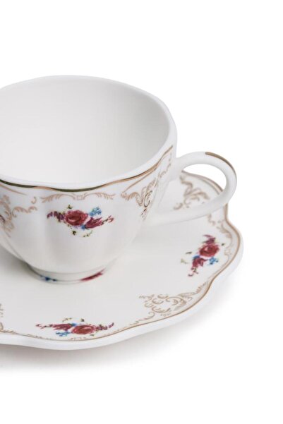 Maxx Doria Garden Collection Florin 6 Kişilik 12 Parça Bone Porselen Kahve Fi...