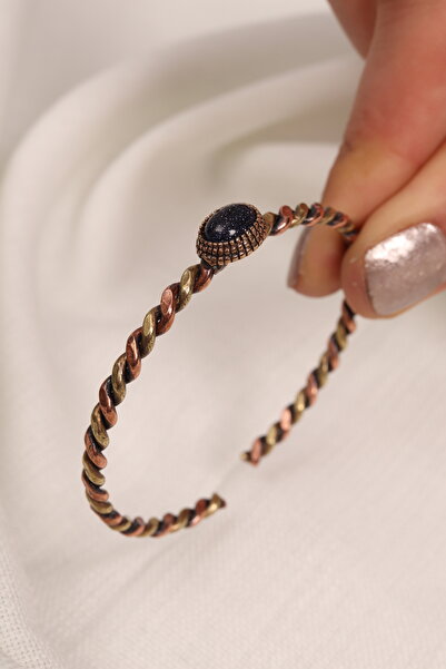 Süspüs Accessories 2 Renk Burgu Model Yıldız Taşlı Bakır Bilezik