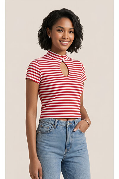 BLOUSE Dik Yaka Damla Dekolteli Bluz