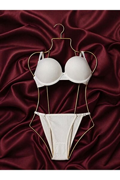 MODELLİFE ΛΕΥΚΟ Σετ Σουτιέν με Διπλή Υποστήριξη, Διπλή Υπέρ-Υποστήριξη, Push ...