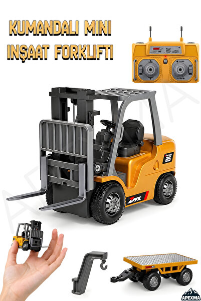 Apexma Oyuncak 2.4GHz Uzaktan Kumandalı Mini Forklift Şarjlı 8 Kanallı Metal ...