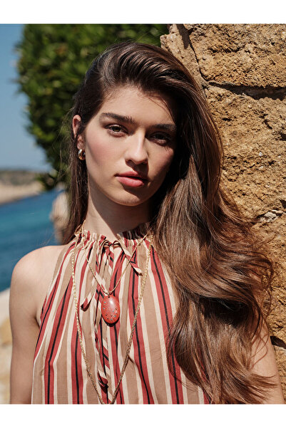 LC Waikiki I Tie-Neck Collar Striped Blouse from Freezen Store