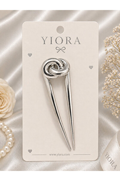 yiora Ασημένια αγκράφα με κόμπους, εισαγόμενη