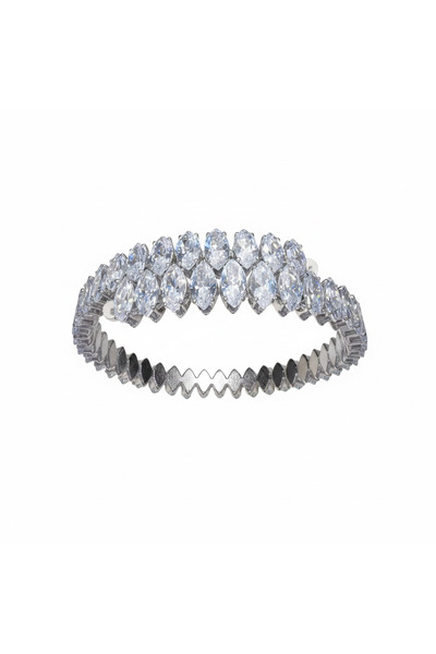LUNARİA ACCESSORİES Xuping lastikli kelepçe zirkon taşlı her bileğe uygun bil...