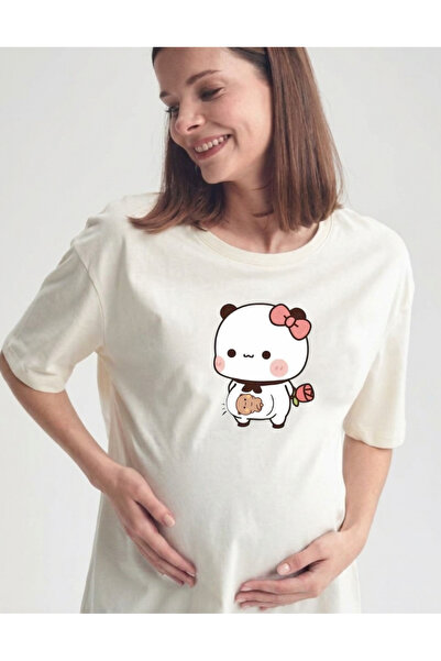 Etoile Studio Dudu Maternity Black and White Printed Cotton T-Shirt - Cute Fi...